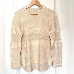 Eight Eight Eight Beige Textured Knit Sweater Tunic Crew Neck Boho Festival Sz L